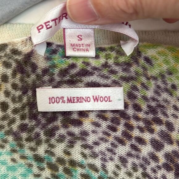 Peter Millar Women’s Abstract 100% merino wool v-neck 3/4 sleeve sweater Small! - Picture 5 of 7